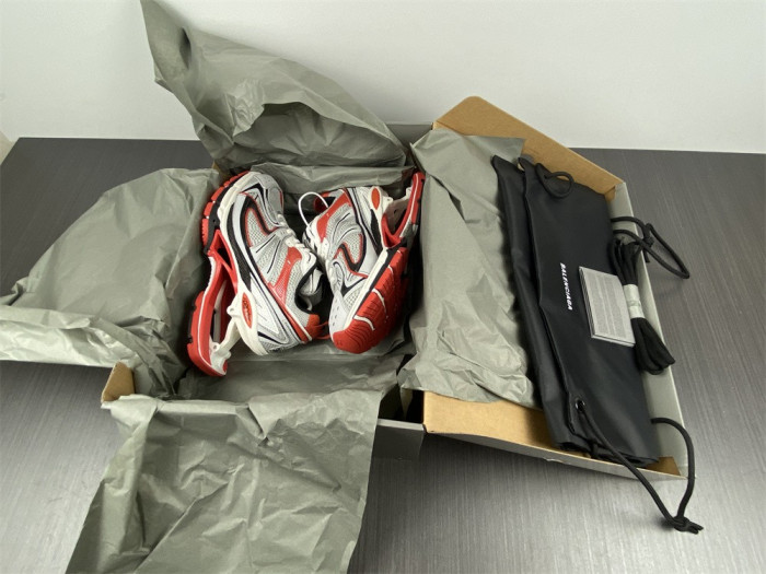 blcg x-pander 6.0 sneaker in red, silver, black and white mesh and nylon w2ra46012