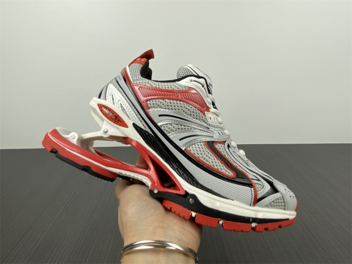 blcg x-pander 6.0 sneaker in red, silver, black and white mesh and nylon w2ra46012