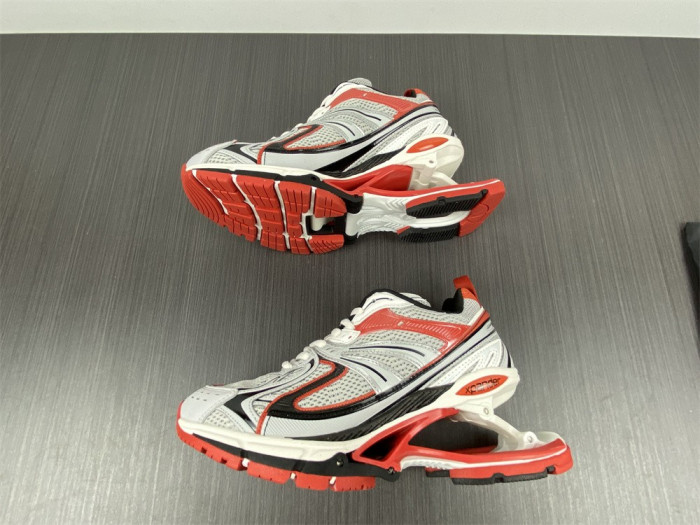 blcg x-pander 6.0 sneaker in red, silver, black and white mesh and nylon w2ra46012