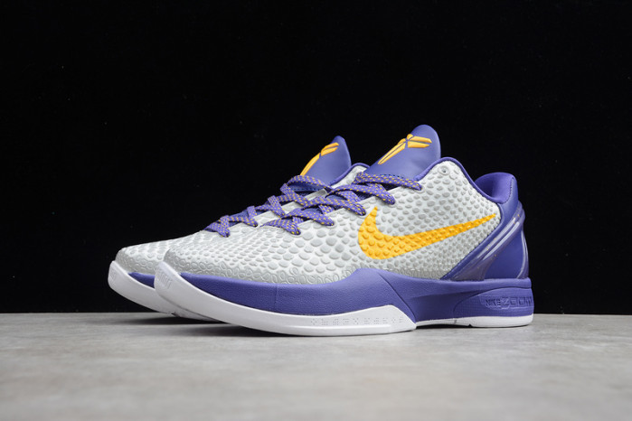 nike kobe 6 vi white/purple-yellow cw2190-104