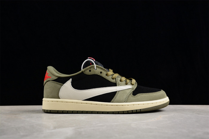 travis scott x air jordan 1 low og black olive dm7866-002